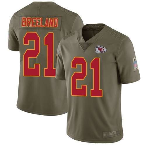 Men Kansas City Chiefs #21 Breeland Bashaud Limited Olive 2017 Salute to Service Football Nike NFL Jersey